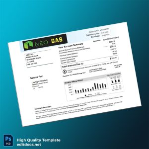 United States PG E Energy LLC Editable Utility Bill Template in Word and PDF formats
