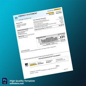 United States Pacific Gas And Electric Company Editable Utility Bill Template in Word and PDF formats