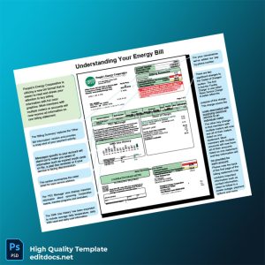 United States People S Energy Cooperative Editable Utility Bill Template in Word and PDF formats