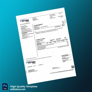 United States SCANA Energy Regulated Division Editable Utility Bill Template in Word and PDF formats