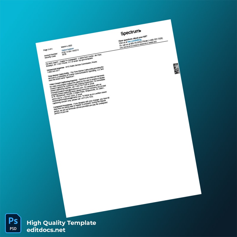 United States Spectrum Editable Bank Statement Template in Word and PDF formats page 3