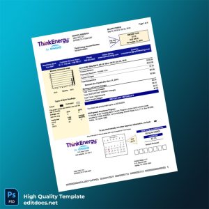 United States Think Energy Editable Utility Bill Template in Word and PDF formats