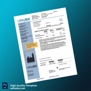 United States Utility Bill Editable Utility Bill Template in Word and PDF formats