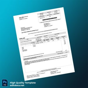 United States Utility Billing Services Editable Utility Bill Template in Word and PDF formats
