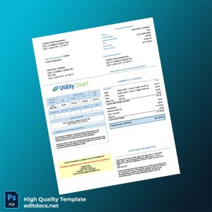 United States Utility Smart Editable Utility Bill Template in Word and PDF formats
