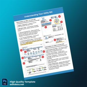 United States Wisconsin Rapids Water And Light Commission Editable Utility Bill Template in Word and PDF formats