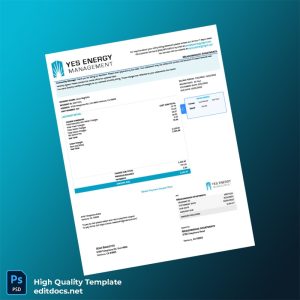 United States YES Energy Management Editable Utility Bill Template in Word and PDF formats