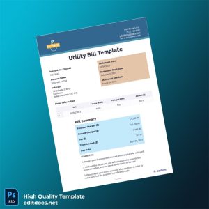 Utility Bill Template Editable Utility Bill Template in Word and PDF formats