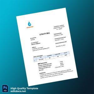 Uzbekistan Uzbekenergo Editable Utility Bill Template in Word and PDF formats