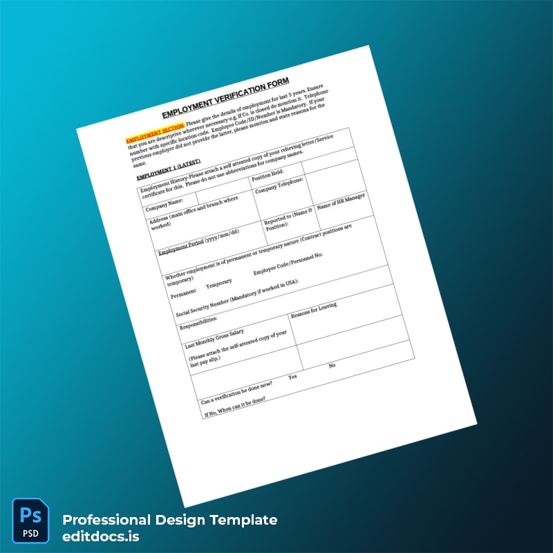 Editable Vibrant Employment Verification Letter Template in Word and PDF formats page 3 Page Preview - EditDocs
