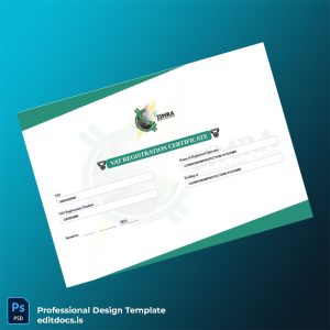 Editable Zimbabwe Zimbabwe Revenue Authority VAT Registration Certificate Template (Word&PDF) Page Preview - EditDocs