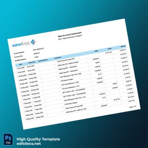 iNet Editable Bank Statement Template in Word and PDF formats