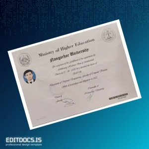 Editable Afghanistan Nangarhar University Bachelor's Degree in Software Engineering Template Page Preview - EditDocs