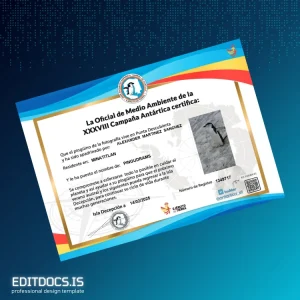Editable Antarctica Environmental Campaign Certificate Page Preview - EditDocs