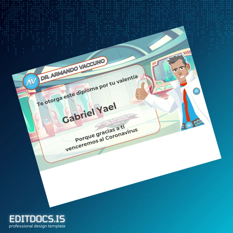 Editable Argentina Dr. Armando Vaccuno Diploma Template Page Preview - EditDocs