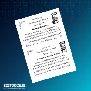 Editable Argentina Escuela N°25 Diploma for Best Reader Page Preview - EditDocs