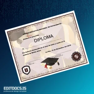 Editable Bolivia Unidad Educativa Nacional de Patacamaya Diploma Template Page Preview - EditDocs