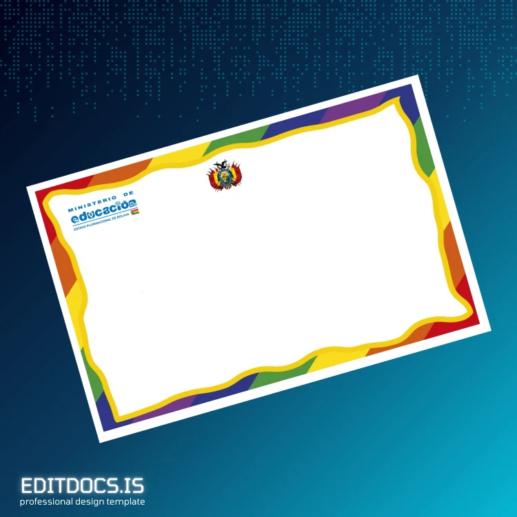 Editable Bolivia Unidad Educativa _Nombre de la Escuela_ Diploma in Basic General Education Certificate page 2 Page Preview - EditDocs