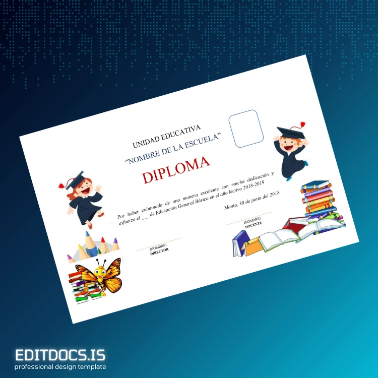 Editable Bolivia Unidad Educativa _Nombre de la Escuela_ Diploma in Basic General Education Certificate page 3 Page Preview - EditDocs