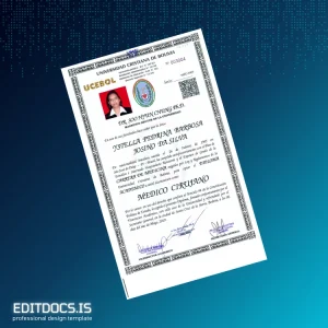 Editable Bolivia Universidad Cristiana de Bolivia Medical Surgeon Diploma Page Preview - EditDocs
