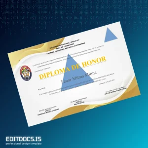 Editable Bolivia Universidad Nacional _Siglo XX_ Honor Diploma Template Page Preview - EditDocs