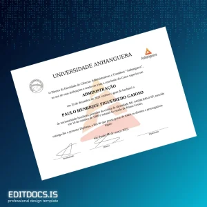 Editable Brazil Anhanguera University Bachelor's Degree in Administration Template Page Preview - EditDocs