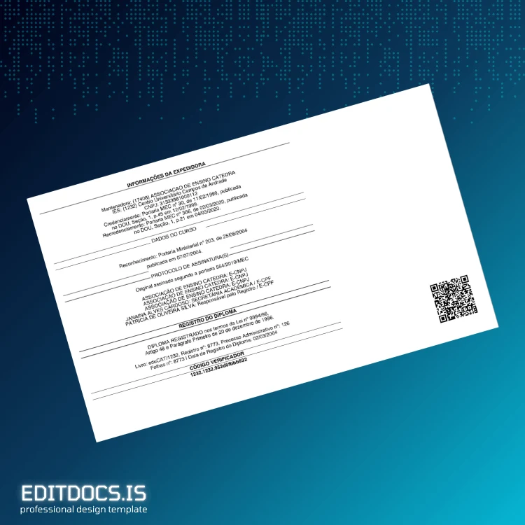 Editable Brazil Centro Universitário Campos de Andrade Bachelor of Physiotherapy Template page 2 Page Preview - EditDocs