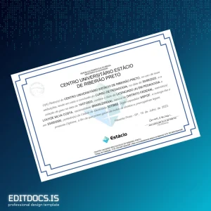 Editable Brazil Centro Universitário Estácio de Ribeirão Preto Bachelor of Education in Pedagogy Template Page Preview - EditDocs