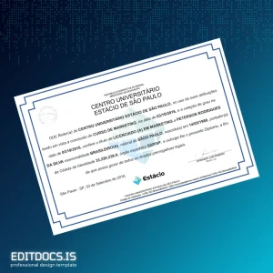 Editable Brazil Centro Universitário Estácio de São Paulo Bachelor of Marketing Template Page Preview - EditDocs