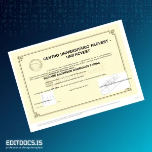 Editable Brazil Centro Universitário Facvest Licentiate in Physical Education Template Page Preview - EditDocs