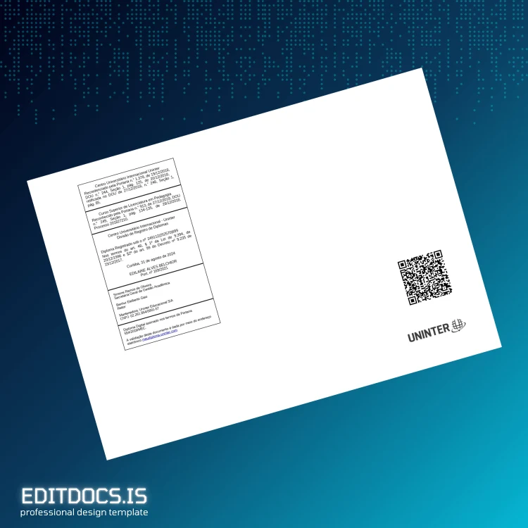 Editable Brazil Centro Universitário Internacional UNINTER Bachelor of Education in Pedagogy Template page 2 Page Preview - EditDocs