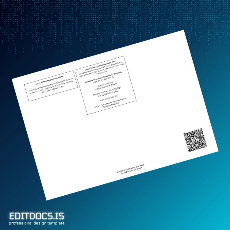 Editable Brazil Centro Universitário Leonardo da Vinci Technology Degree in Marketing Template page 2 Page Preview - EditDocs