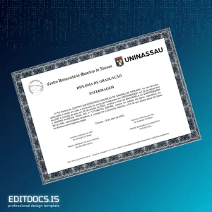 Editable Brazil Centro Universitário Maurício de Nassau Bachelor of Nursing Degree Template Page Preview - EditDocs