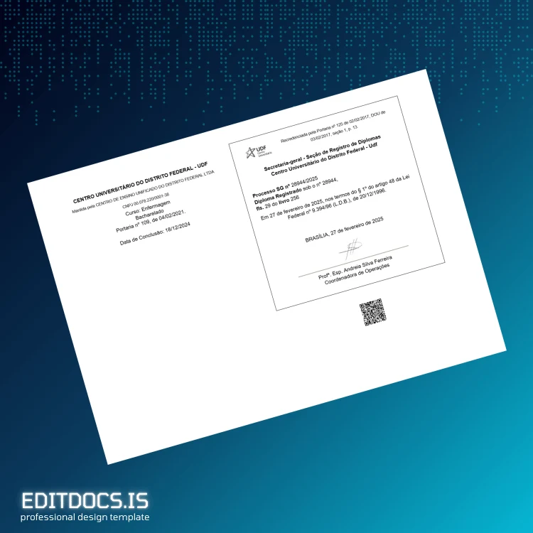 Editable Brazil Centro Universitário do Distrito Federal Bachelor of Nursing Template page 2 Page Preview - EditDocs