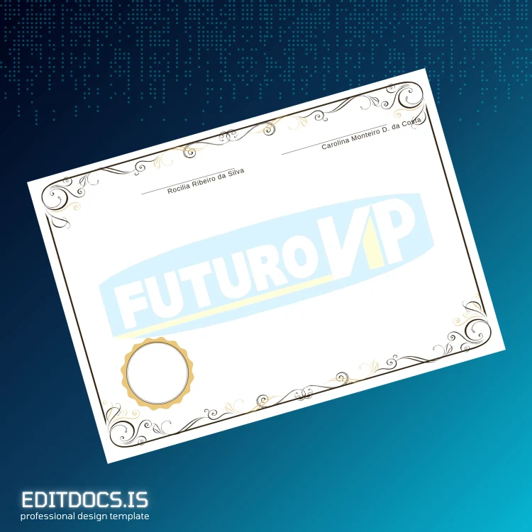 Editable Brazil Colégio Futuro VIP High School Diploma Template page 2 Page Preview - EditDocs