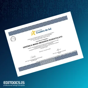 Editable Brazil Cruzeiro do Sul University Bachelor of Education Template Page Preview - EditDocs