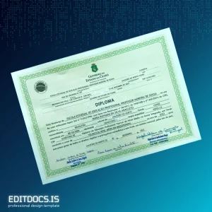 Editable Brazil Escola Estadual de Educacao Profissional Professor Moreira de Sousa Technical Diploma in Massage Therapy Template Page Preview - EditDocs