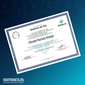 Editable Brazil Estácio University Doctorate in Family Health Template Page Preview - EditDocs