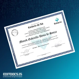 Editable Brazil Estácio de Sá University Bachelor of Theology Template Page Preview - EditDocs