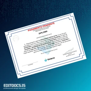 Editable Brazil Estácio de Sá University Journalist Diploma Template Page Preview - EditDocs