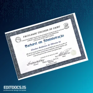 Editable Brazil Faculdade Visconde de Cairu Bachelor of Business Administration Template Page Preview - EditDocs