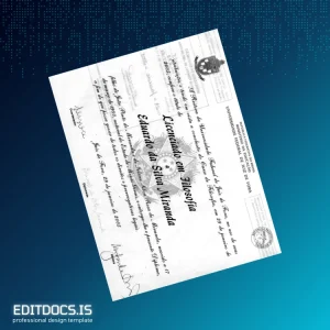 Editable Brazil Federal University of Juiz de Fora Bachelor of Arts in Philosophy Template Page Preview - EditDocs