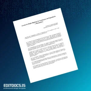 Editable Brazil Federal University of Rio de Janeiro Double Degree in Engineering and Mathematics Template Page Preview - EditDocs