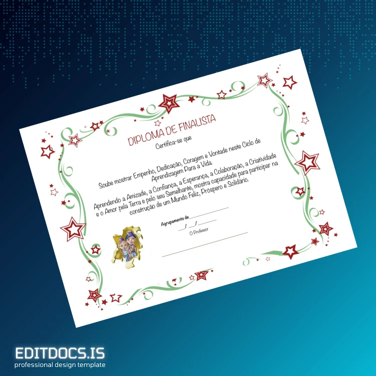 Editable Brazil Finalist Diploma Template Page Preview - EditDocs