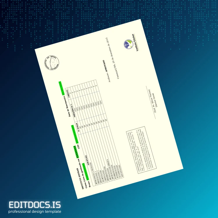 Editable Brazil Instituto Edukar Basic Theology Diploma Template page 2 Page Preview - EditDocs