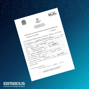 Editable Brazil Instituto Federal de Alagoas High School Diploma Template Page Preview - EditDocs