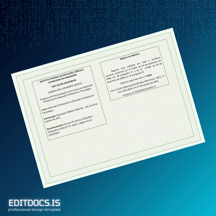 Editable Brazil Instituto Federal de Educação, Ciência e Tecnologia do Maranhão Master of Professional Education and Technology Template page 2 Page Preview - EditDocs
