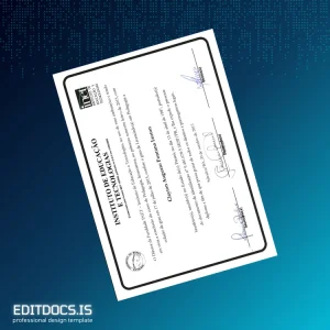 Editable Brazil Instituto de Educação e Tecnologias Diploma in Pedagogy Template Page Preview - EditDocs