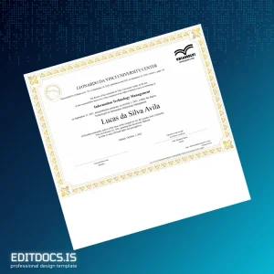 Editable Brazil Leonardo da Vinci University Center Technologist in Information Technology Management Template Page Preview - EditDocs