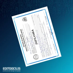 Editable Brazil Municipal Education Prefectural High School Diploma Template Page Preview - EditDocs